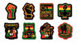 © Hasla - Juneteenth badges, freedom icons, african american symbols