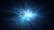 © backup_studio - Bright lightning explosion in dark void. Abstract energy discharge of blue plasma bolt. Cosmic star birth and intense electrical power surge. Futuristic science background for physics concept.