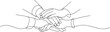 © KarimaAkter - Handshake line drawing on white background continuous one line art style