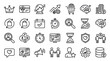 © muhammad - Business management and corporate strategy line icon set.