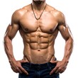 © Riska - Muscular man with defined abs and tattooed chest.