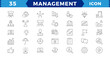 © NguyenXuanTuan - Business and management line icons set, web icons in line style.Career, Human Resources, Employee, Strategy, Time management, planning, project, startup, marketing.