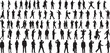 © MOSLEMA - Diverse business people silhouettes in motion against a white background for corporate concepts