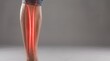 © Noer Aditia - Human leg with shin pain highlighted in red, indicating injury or medical condition.