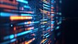 © LIPO@SEXTAO22 - Image A digital, high-tech visual showing flowing data, binary code and light streaks. Colors Electric blue, neon orangered, black background. Composition Perspectivediagonal view,