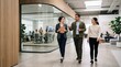 © Alexandr - Cross Functional Team Walking Corner Turn in Contemporary Open Office