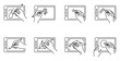 © GoDesigner - Set of icons digital drawing tablet stylus hand actions and gestures vector.