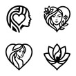 © Nuros - Minimalist line art woman faces.