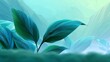 © Tichakon - Lush green leaves with a calming blue backdrop.