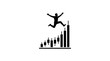 © iconoci studio - A person jumping over rising graph bars.
