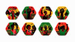© Lasih - pan african colorful hexagonal icons