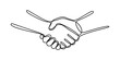 © Raj Creator - Continuous single line drawing of a handshake representing a successful business deal agreement between two people showing partnership and cooperation Vector, illustration
