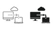 © Tasin - Cloud computing and data syncing icon set for desktop and laptop computers