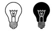 © Nadim - Light Bulb Icons: A clear outline and a solid black silhouette of a traditional incandescent light bulb, representing ideas and innovation.