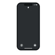 © Romeo - Black smartphone lock screen mockup with interface icons isolated on white background; mobile phone display with padlock, camera, flashlight template flat vector element