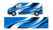 © bogi - Blue van with modern abstract vinyl wrap design template