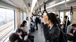 © andrehsnl - Urban Transportation and Public Transit Interior with Passenger Hand