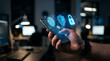 © Md.Shariful Islam - Digital security concept featuring fingerprint authentication and cyber protection shields