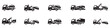 © Jeremy_Show - Tow truck icon set. Car evacuation assistance symbol. Roadside accident recovery logo. Auto transport carrier sign. Vector illustration. Vector Graphic. EPS 10
