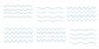 © pojur - Sea wave icon set. Set of thin line waves. Various wave water lake river. Water logo, line ocean symbol in vector flat style. Seamless abstract line pattern. Water outline symbol. Sea and Ocean signs