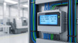 © val_webart - Digital energy monitor displaying power metrics in modern factory