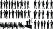 © Abid - Business silhouettes of professionals networking, presenting, and collaborating during corporate meeting and conference event