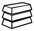 © Muhammad - Simple clean flat vector line icon of a bullion gold bar, useful for investment planning, savings products, and premium finance design.