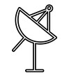 © MDLOVELU - Minimal clean flat vector line icon showing a satellite dish antenna, ideal for wireless service maps, broadcast controls, and tech menus.