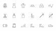 © Afsana - Minimalist line drawing icons set of fashion and beauty tools . Vector Flat Illustration.