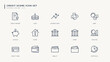 © NAFI - Minimalist flat line icons set illustrating credit score and financial management concepts . Vector illustration.