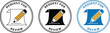 © Ahmad - Three request for review stamps in black, white, and blue on a white background