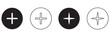 © Piya - Plus, minus, add and subtract icon set in simple and stroke style in circle with black and white color. Plus and minus or add and subtract flat icons for apps and websites. Plus and minus sign se