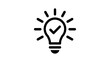 © mstazizaakterchampa - Black lightbulb icon with checkmark, idea concept, creative inspiration, innovation symbol