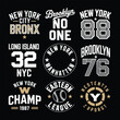 © MST SURMA BEGUM - Vintage New York Sports Badge Set Vector for Athletic Apparel and Varsity T-shirt Design