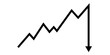 © Faizal - Minimalist black line graph showing economic growth followed by a sudden sharp downward market crash arrow