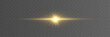 © Olga - Golden Horizontal Lens Flare with Bright Starburst Light Effect Isolated on Transparent Background