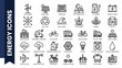 © Muneeb - Collection of linear energy icons featuring renewable power sources and sustainable technology symbols