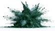 © Olga Ко - Dynamic explosion of dark green spirulina microalgae powder isolated on white background, natural cosmetic ingredient and skincare advertising banner concept.