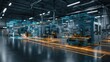 © Anat art - AI agents on a digital manufacturing floor adjust production settings with glowing control threads in an industrial scene with a dark aesthetic.