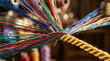 © Much - Colorful Threads Weaving into Golden Rope, Crafting and Creation Concept