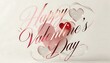 © MdSafiul - Sophisticated Valentine's Day greeting card featuring the phrase 'Happy Valentine's Day' in graceful modern script intertwined with delicately layered heart silhouettes, translucent vellum-style heart