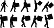 © MH Creative  - Silhouette of a person carrying a large rectangular object in a minimalist style