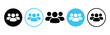 © VectorStock - Group of people, squad icon. team user icon. three person symbol. user management vector icons, group profile signs, vector illustration