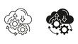 © SAIJID - Cloud computing synchronization and processing icons with computing, download