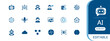 © M15 - Artificial intelligence icon set, AI and machine learning vector icons