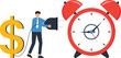 © Mr Fikh + Haider - Businessman falling into tangled mess representing complex problem business challenge, facing financial risk deep confusion, corporate failure difficult situation abstract concept flat design.