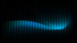 © Biplobcs - Blue light waves on black. Digital sound frequency lines. Tech background.