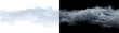 © Crafter - Textured smoke wave band stretching across the frame with detailed rippling folds perfect for atmospheric background designs in PNG, Transparent and Black Background Versions for creative visual use