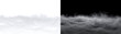 © Crafter - Thick ground fog cover blanketing the lower frame with dense rolling clouds for horror atmospheric visuals in PNG, Transparent and Black Background Versions for creative design use