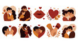 © Artsy.Studio - Couples in love kiss tenderly.